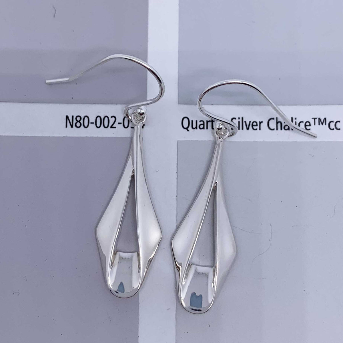 sterling silver drop folded ribbon earrings