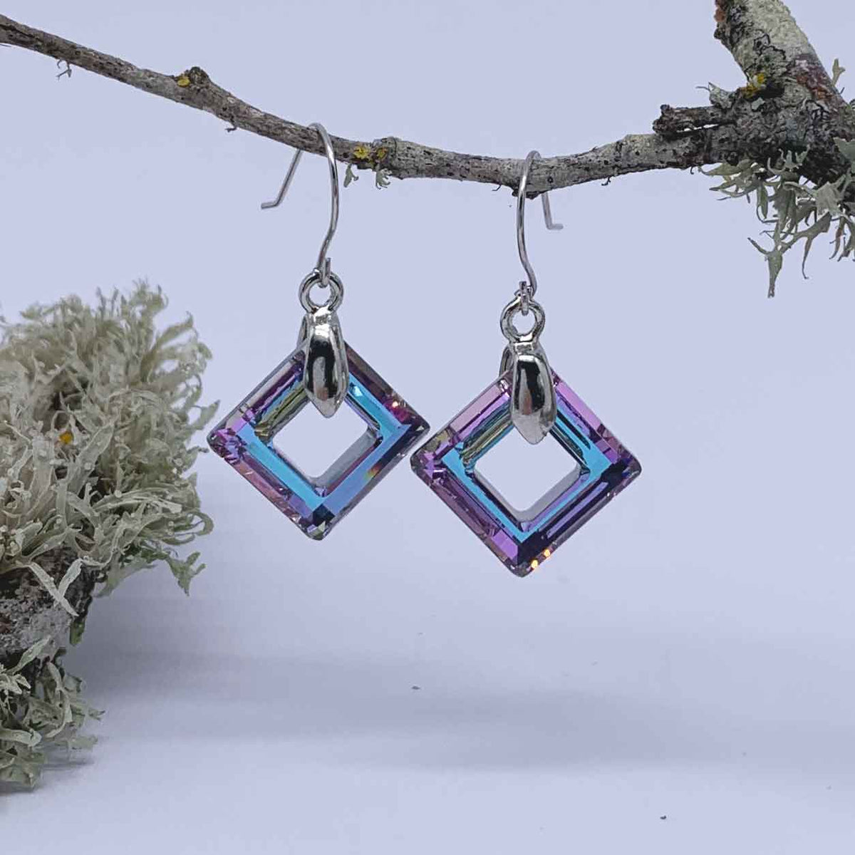 crystal jewellery set blue green pink