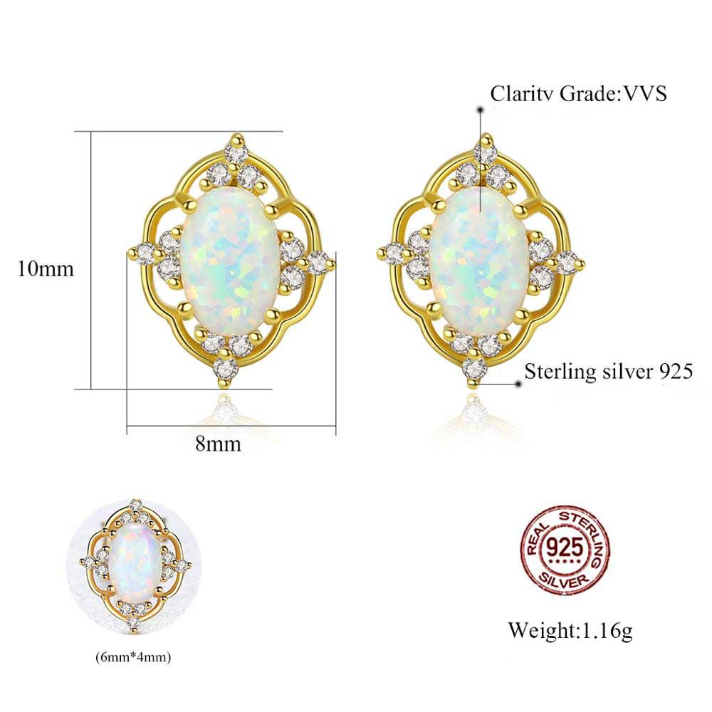 gold opal stud earrings jewellery woman nz