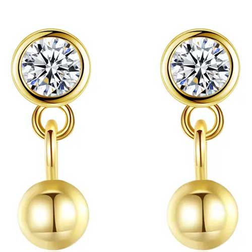 small gold drop crystal earrings
