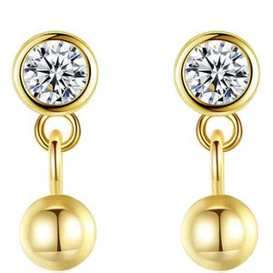 small gold drop crystal earrings