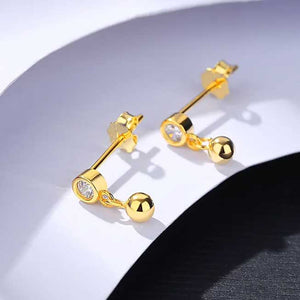 small gold drop crystal earrings