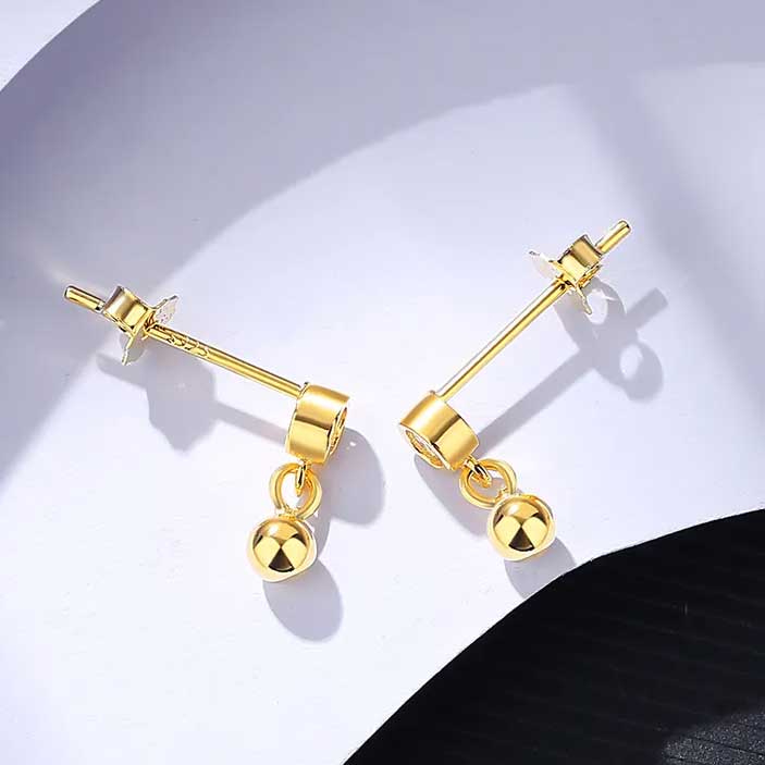 small gold drop crystal earrings