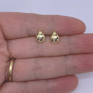 gold ladybug stud earrings women girls