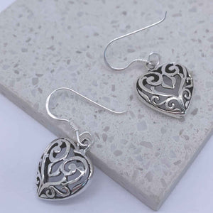 silver koru heart earrings online nz