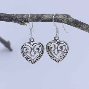 silver koru heart earrings jewellery