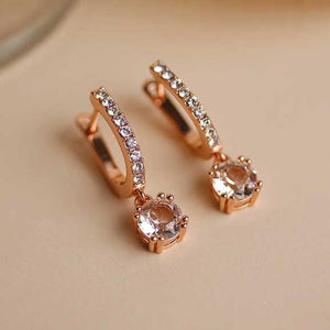 rose gold huggie crystal earrings jewellery women online