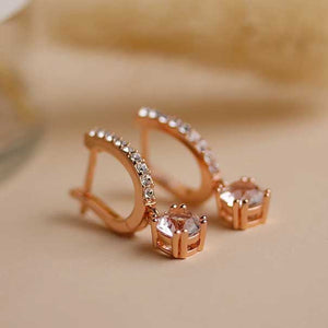 rose gold huggie crystal earrings jewellery women frenelle