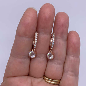 rose gold huggie crystal earrings jewellery women