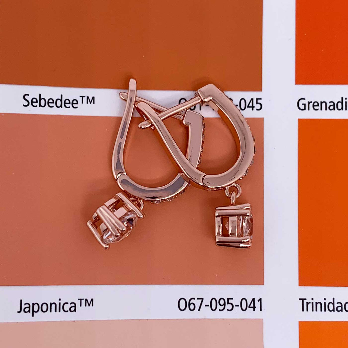 rose gold huggie crystal earrings jewellery women