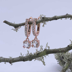rose gold huggie crystal earrings jewellery women