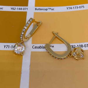 gold huggie earrings crystal resene