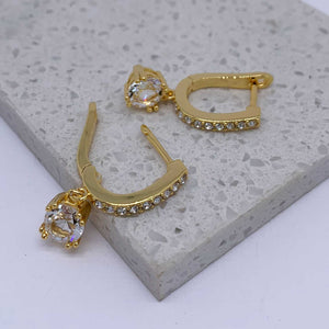 gold huggie earrings crystal frenelle