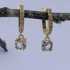 gold huggie earrings crystal online