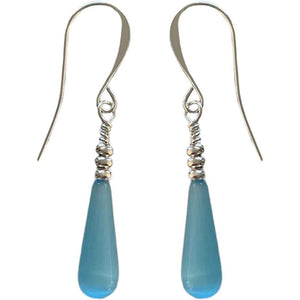silver drop earrings blue jewellery