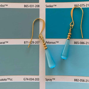 gold drop earrings blue jewellery resene
