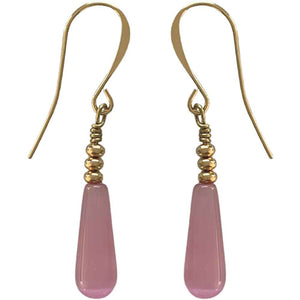 gold drop earrings pink jewellery