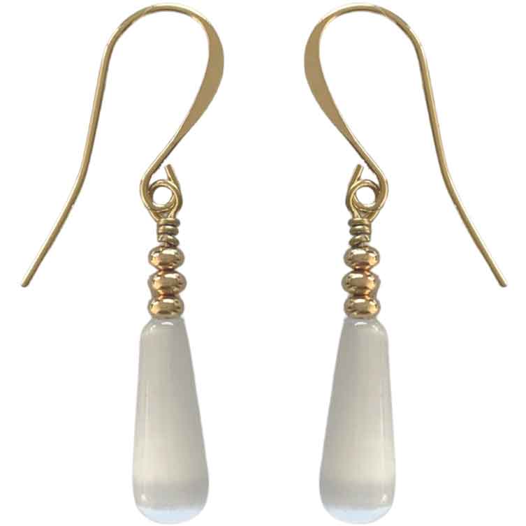 gold drop earrings white jewellery