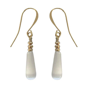 gold drop earrings white jewellery