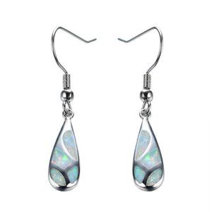 Silver Opal Drop Earrings for women nz