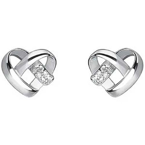 silver stud heart earrings