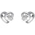 silver stud heart earrings