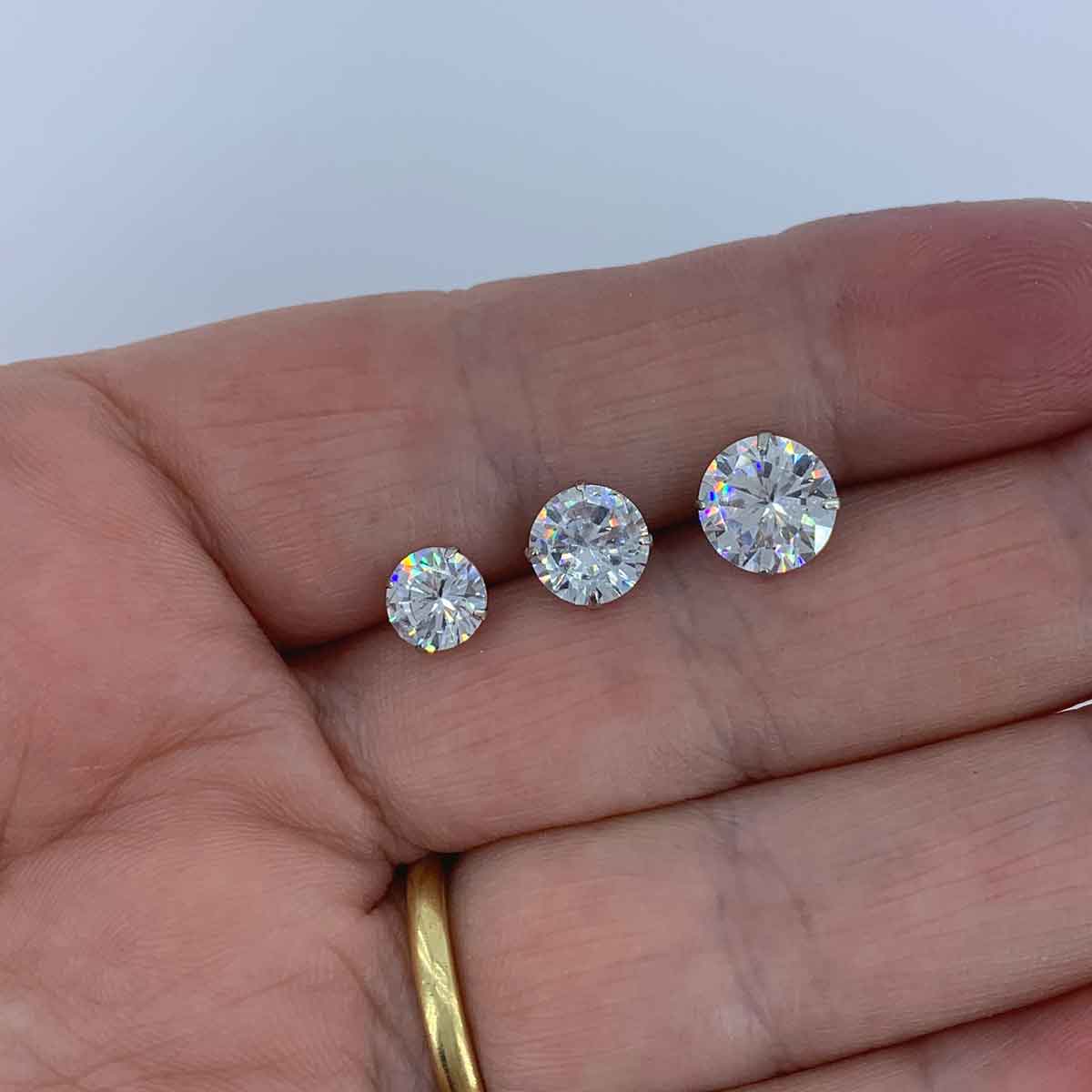 crystal silver stud earrings 