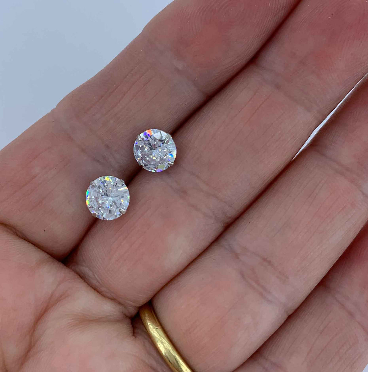 frenelle jewellery crystal silver stud earrings