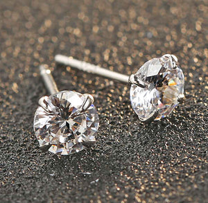 crystal silver stud earrings 