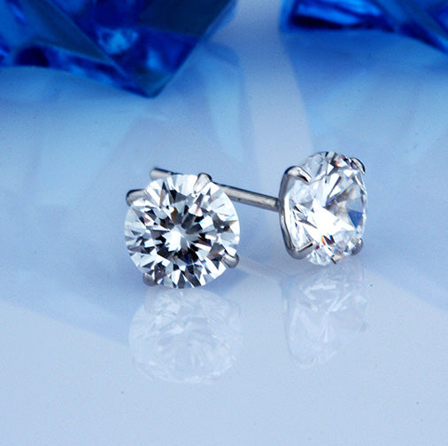 crystal silver stud earrings 