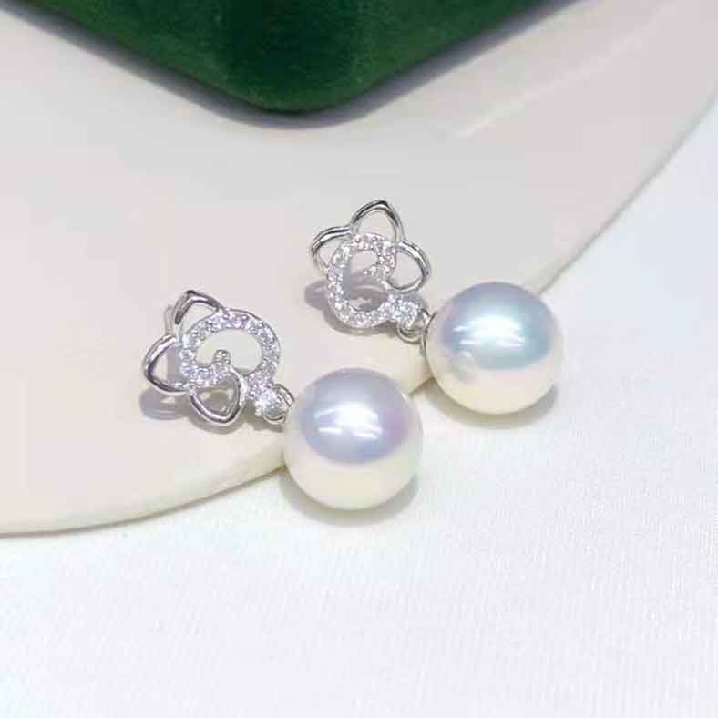 silver earrings white pearl jewellery