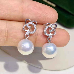 silver earrings white pearl jewellery