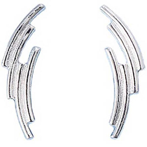 silver climber modern earrings