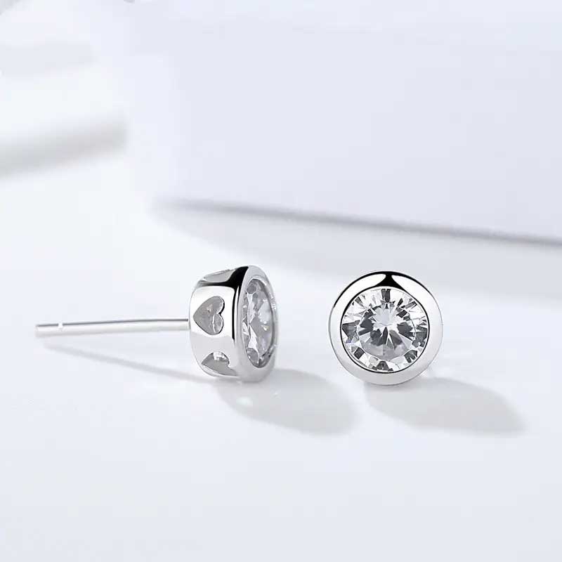 crystal silver stud earrings bridal jewellery nz