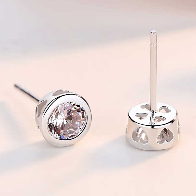 crystal silver stud earrings bridal jewellery nz