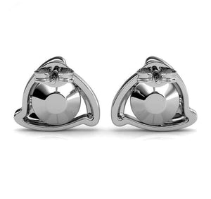 silver swarovski crystal stud earrings 