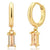 18K Gold CZ Diamond Huggie Earring "Lucy" (Amber)