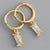 18K Gold CZ Diamond Huggie Earrings "Lucy" (Crystal)
