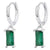 925 Sterling Silver CZ Diamond Huggie Earrings "Lucy" (Green)