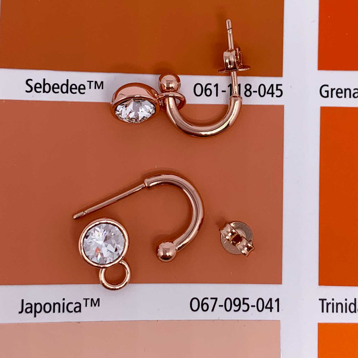 rose gold dangle hoop earrings for women