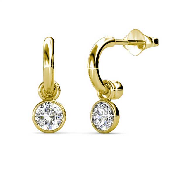 gold crystal dangle earrings jewellery women nz