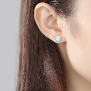 heart opal stud earrings jewellery