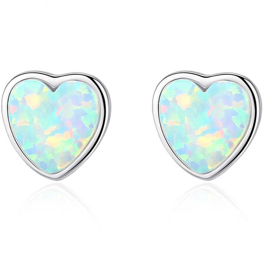 opal stud earrings heart jewellery nz
