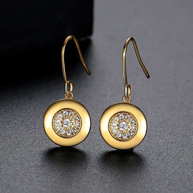 gold crystal dangle earrings jewellery gifts women nz