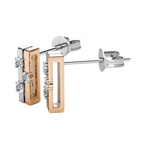 rose and white gold stud earrings jewellery