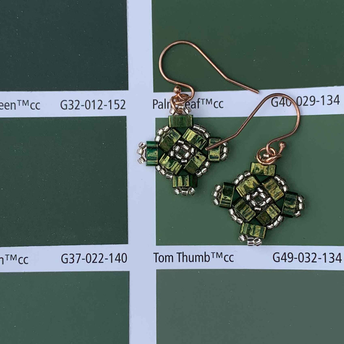 frenelle jewellery earrings rose gold green