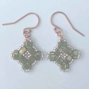 frenelle jewellery earrings rose gold green