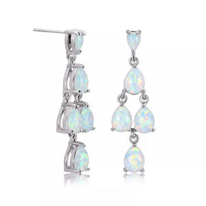 silver chandelier drop earrings opal jewellery nz