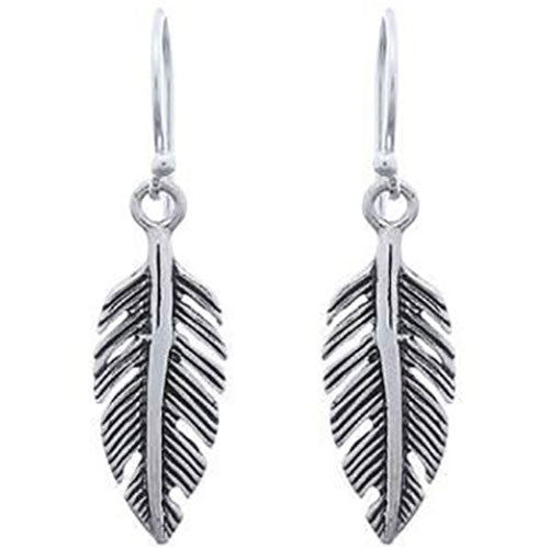 jewellery earrings silver feather