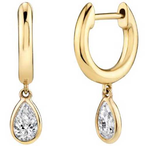 gold huggie crystal dangle earrings nz